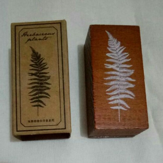 Stempel Vintage kayu Motif Daun