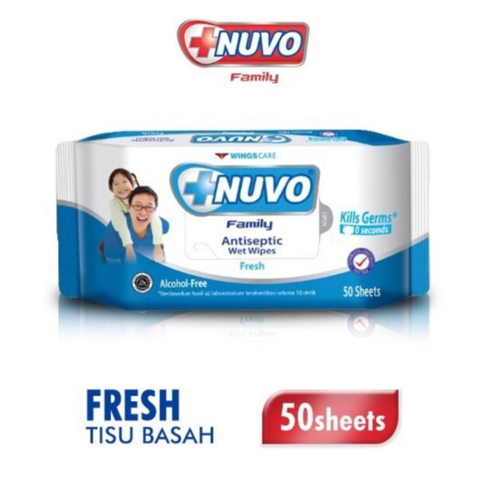 NUVO Tissue Basah Antiseptic 50 Sheets Original