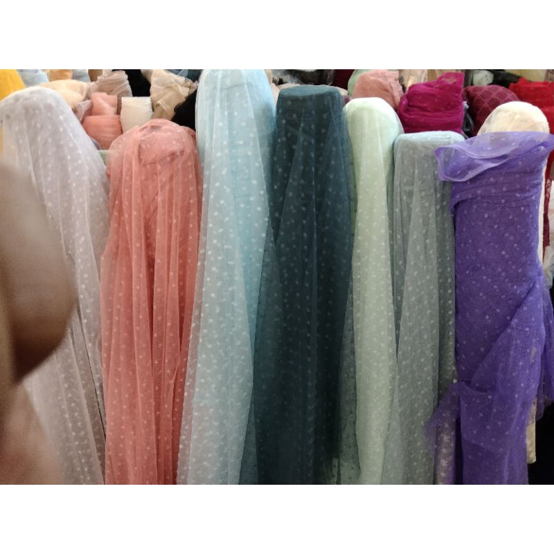 bahan/ kain tille dot