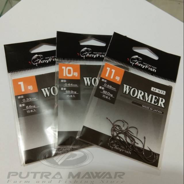 Mata Kail pancing AnyFish Wormer Kuat dan  Tajam
