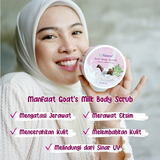 ❤ jselectiv ❤ V NATURAL Body Scrub | Lulur Susu Kambing/Hydra Boost (Pomegranate/Delima) V-NATURAL