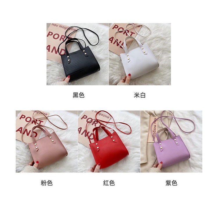 Tas Korea Handbag Motif Kulit Buaya Trendy Tas Handbag Selempang Bahu Import A16