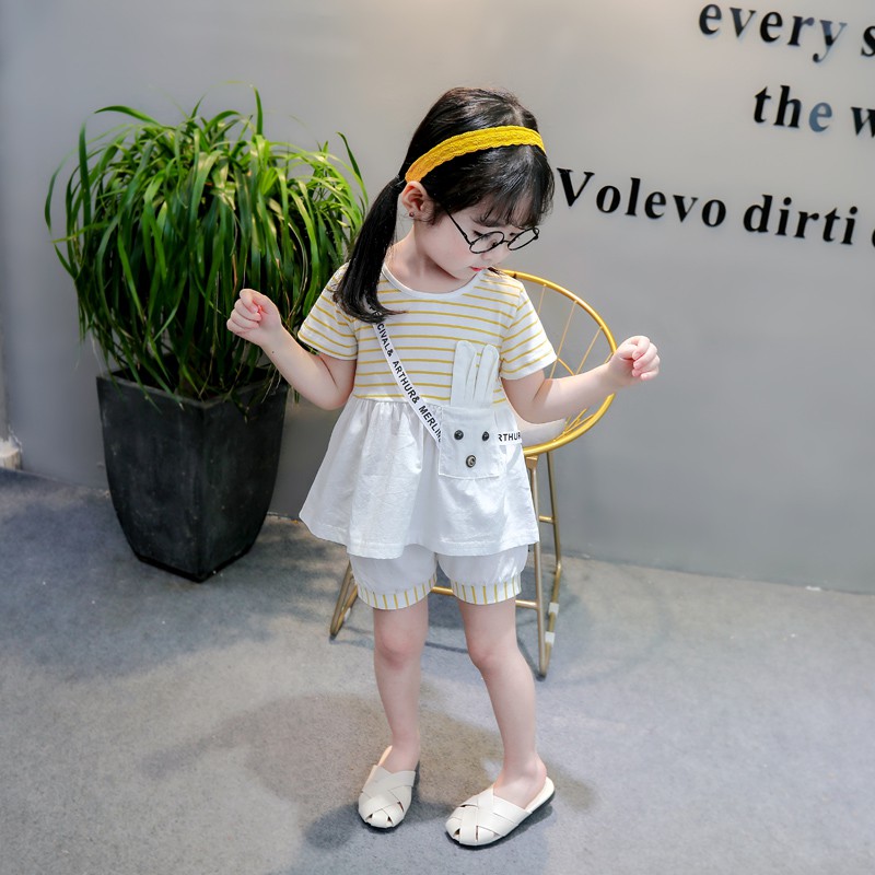 KF CAT Baju Setelan Anak Cewek/Set Pakaian Anak Perempuan Bahan Cotton Korea Style Import-1