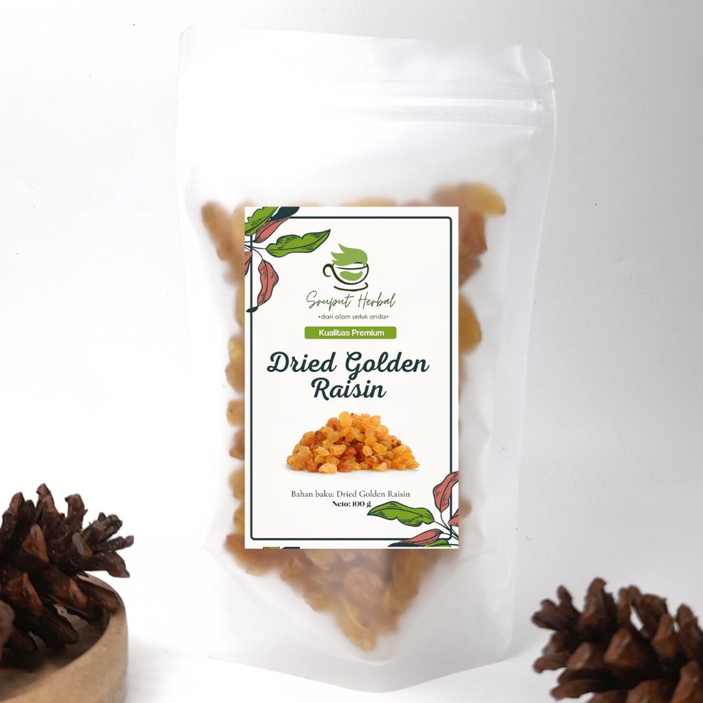 100gr Dried Golden Raisin Kismis Kuning 100% Premium Berkualitas Sruput Herbal