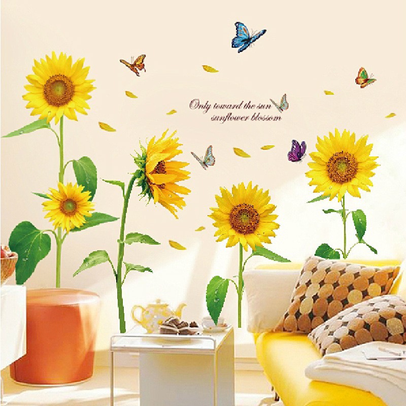 RELIZA WALL STICKER BUNGA MATAHARI SUN FLOWERS SK9122 STIKER DINDINGDINDINGp