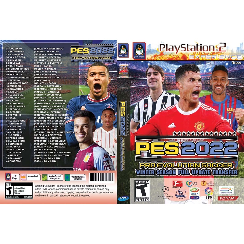 Kaset PS2 Game PES 2023 Full Transfer