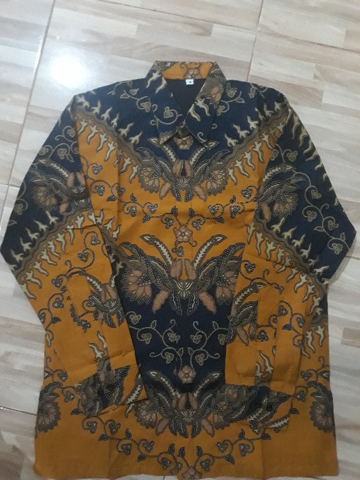 Ajotosatru Kuning Kemeja Batik Pria Full Furing Bahan Katun Halus Primisima