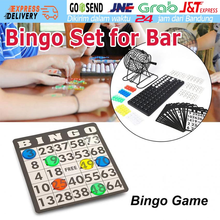 Jumbo Mainan Lotre Bingo 75 Bola Mesin Raffle Kartu utk Keluarga Bar