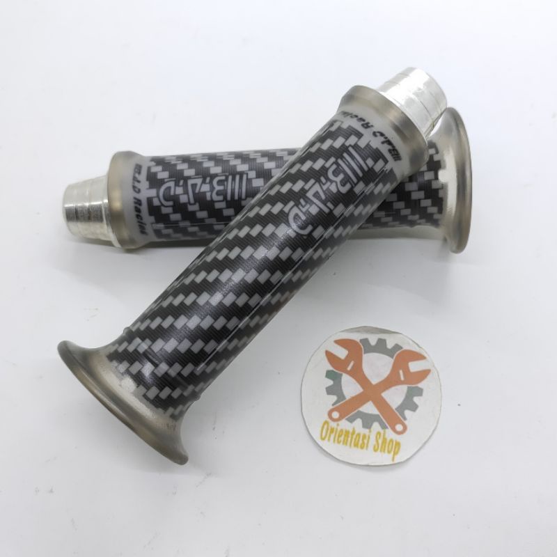 HANDGRIP CARBON KARET EMPUK+JALU STANG CNC UNIVERSAL