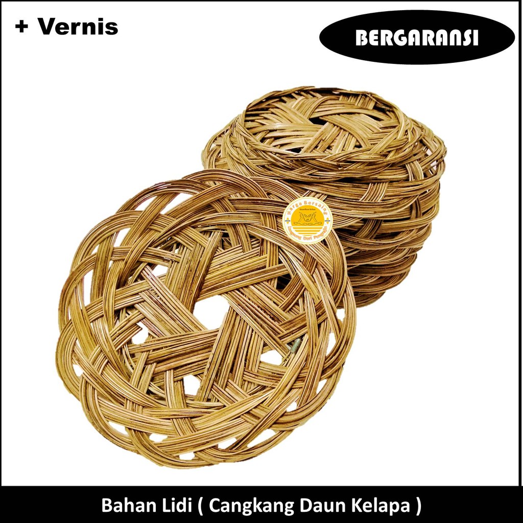 Piring Lidi Bukan Rotan - Piring Anyaman Lidi Cangkang Daun Kelapa - Piring Hajatan - Piring Resepsi