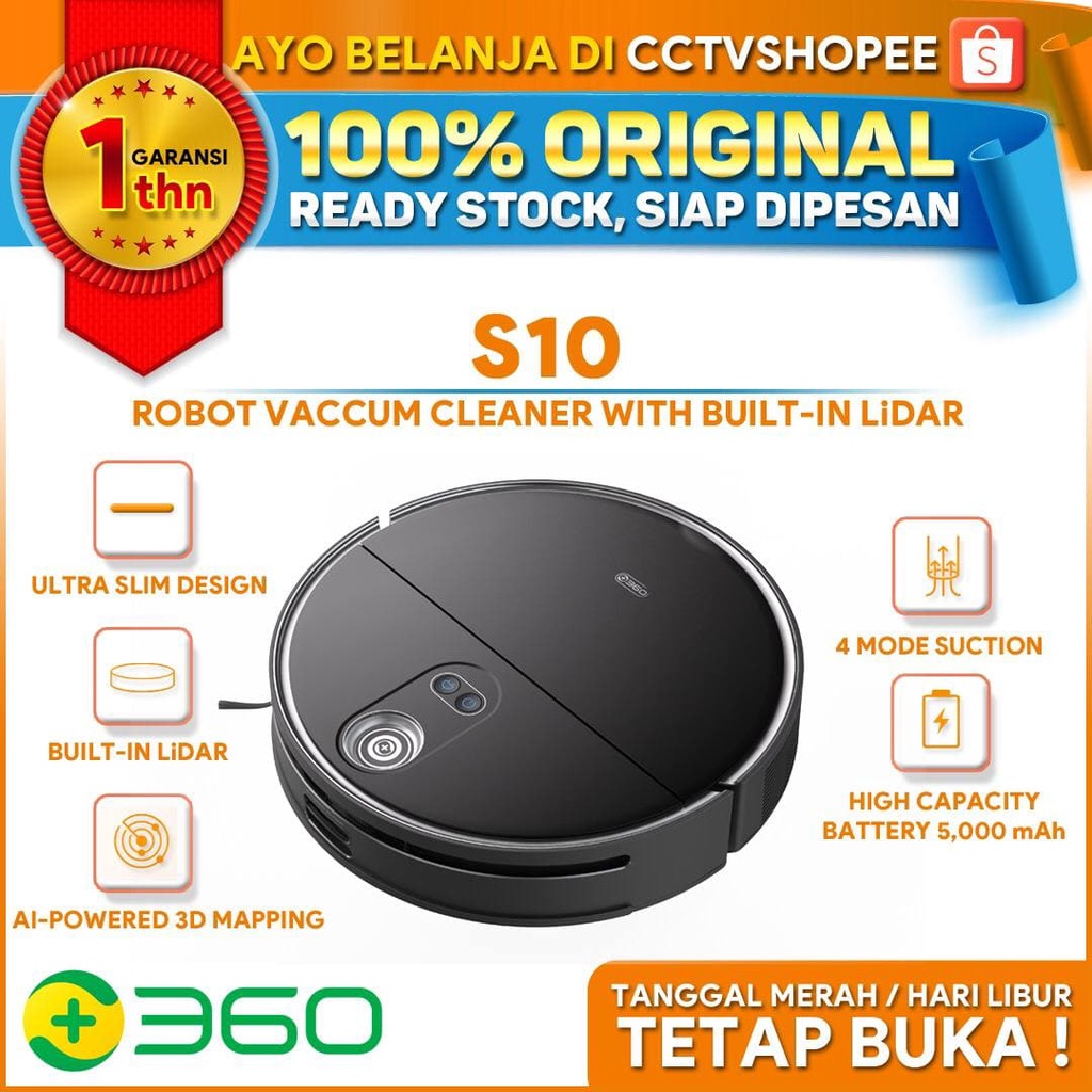 360 S10 Robot Vacuum Cleaner With Built-In LiDAR BERGARANSI RESMI