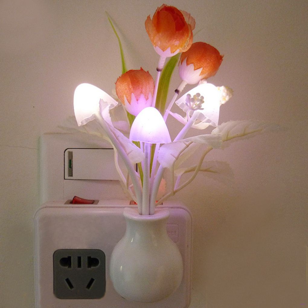 Creative Dream Wall Lamp Mushroom LED Night Light Inductive Plug in Electric Lamp