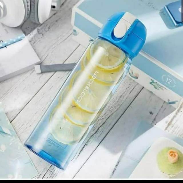 Lock&Lock 550 ml Botol Minum Simple One Touch Blue Biru
