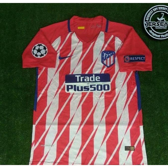 Jersey Baju Kaos Atm Atletico Madrid Home 17/18 Grade Ori Futsal Patch