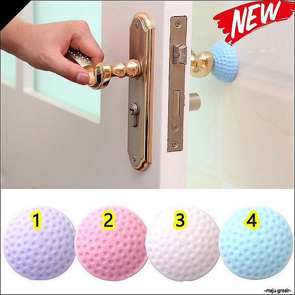 Pengaman Pintu dan Engsel Bulat Penahan Dinding Tembok Rumah Tangga Meja Kaca Lemari Aman Pelindung