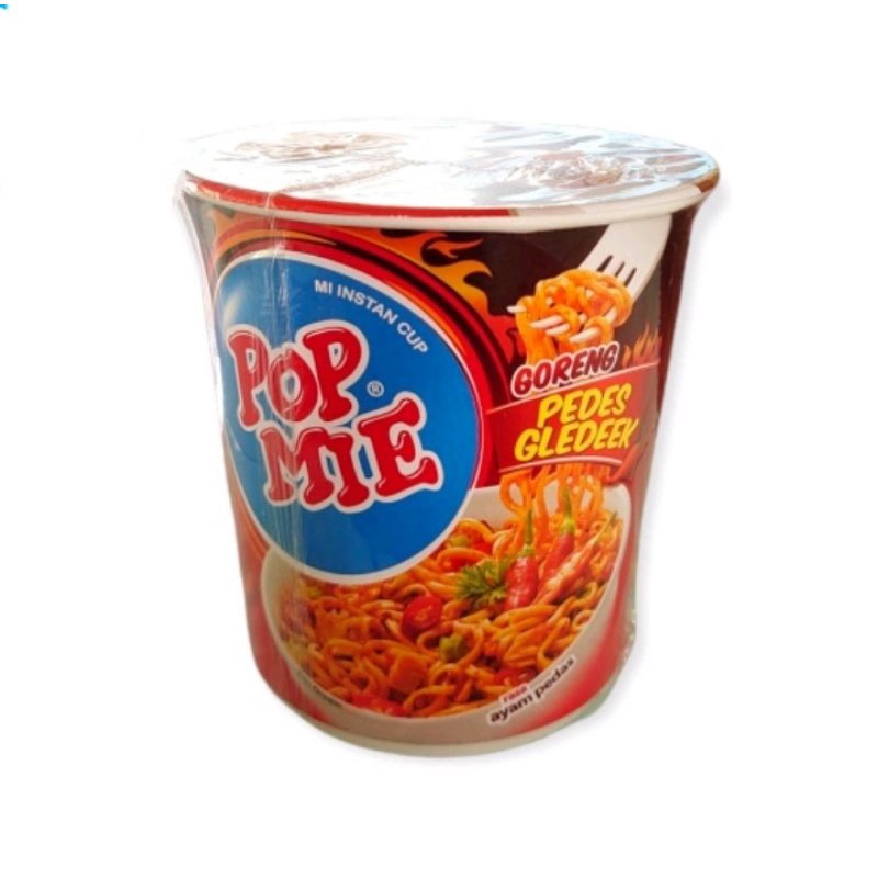 

POP MI GORENG PEDES GLEDEK - mie instan cup rasa ayam pedas