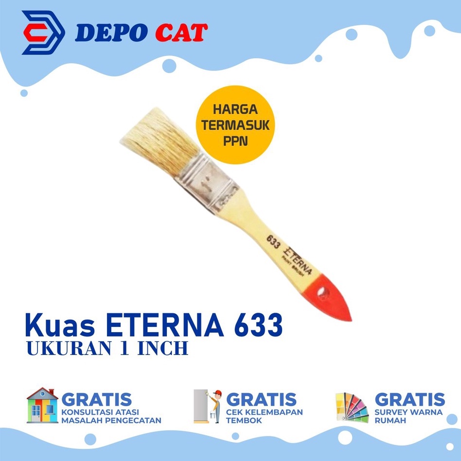 

Kuas Eterna 633 Ukuran 1" | KUAS CAT AIR & MINYAK