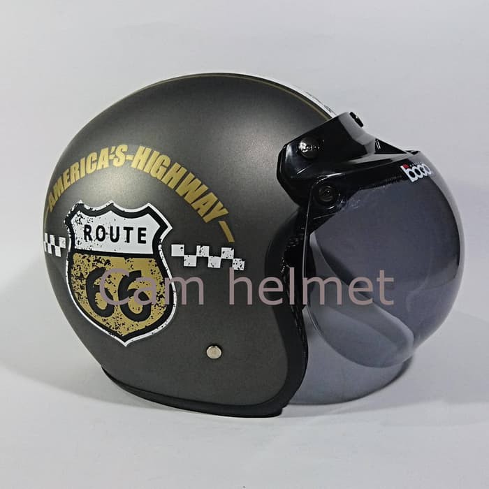 Helm Bogo route 66 _+ kaca bogo original