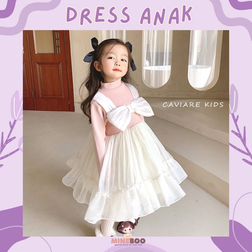 mineboo 1 - 4 Tahun | AUDREY EBV Rose Dress Korean - Gaun Baby Korea Style Import premium Overall Dress Anak Perempuan Gaun anak import