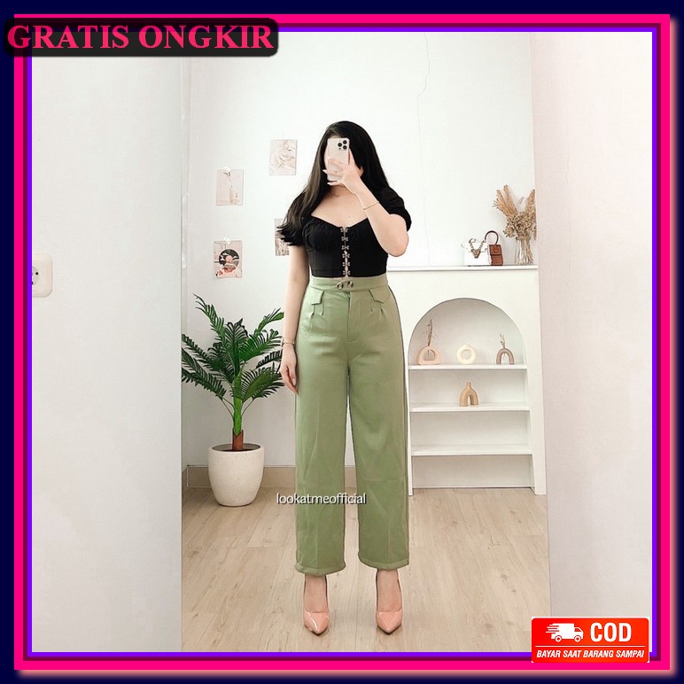 Dear Sisters-Deka Scuba-Celana Panjang Wanita-Celana Kain Wanita-Celan Lookatmeofficial  Celana Kulo