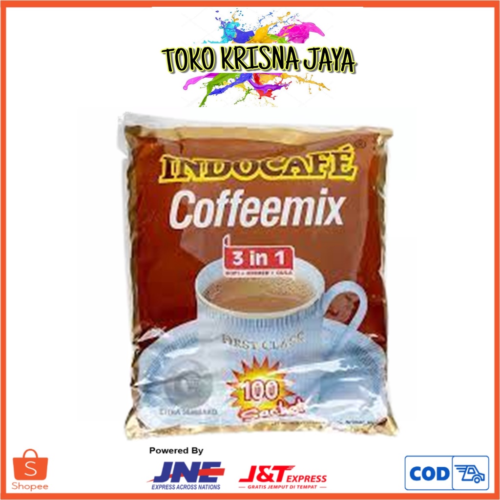 

1 PAK KOPI INDOCAFE COFFEEMIX ISI 10 RENCENG NETTO 10 PCS X 25 GR