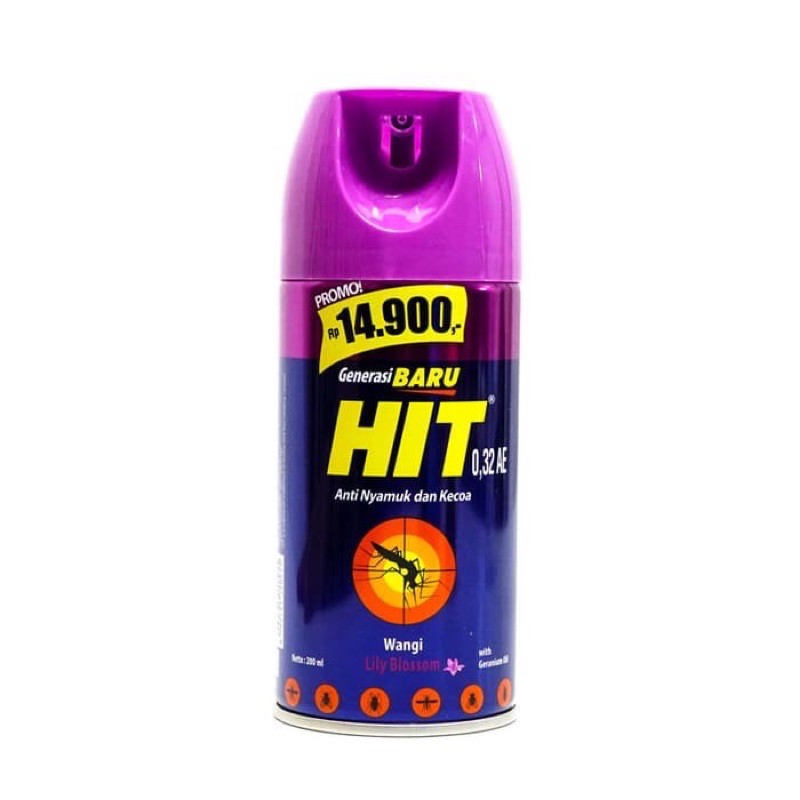 Hit Aerosol 200ml Lily Blossom &amp; Orange - Hit Pembunuh Nyamuk Lily dan Jeruk