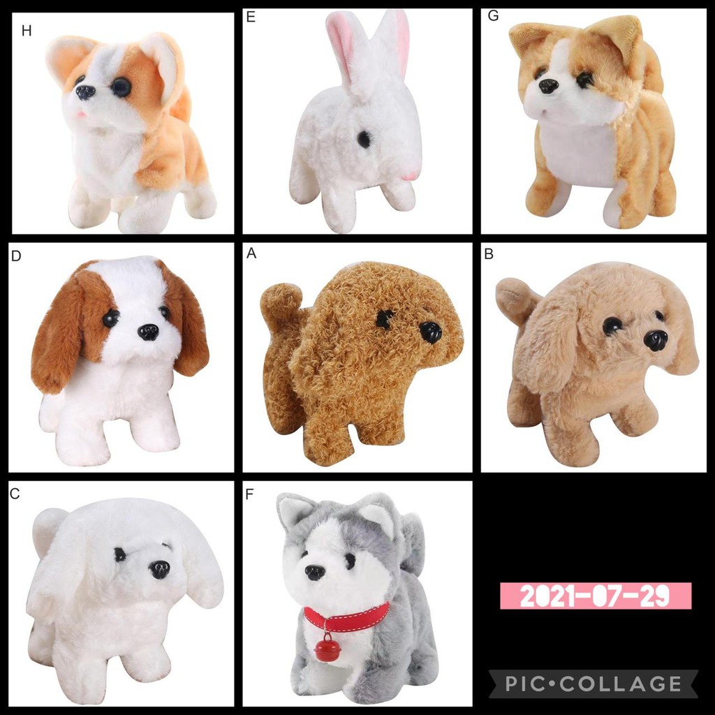 Boneka Anjing Boneka Poodle 18cm BIsa Jalan Boneka Kelinci Boneka Anjing Poodle Hadiah Ulang Tahun