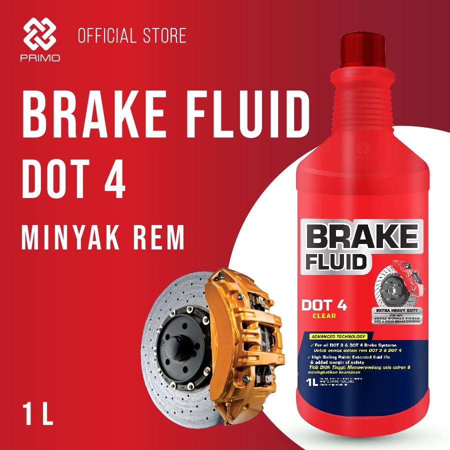 PRIMO Brake Fluid Minyak Rem DOT 4 Mobil Motor 1 L