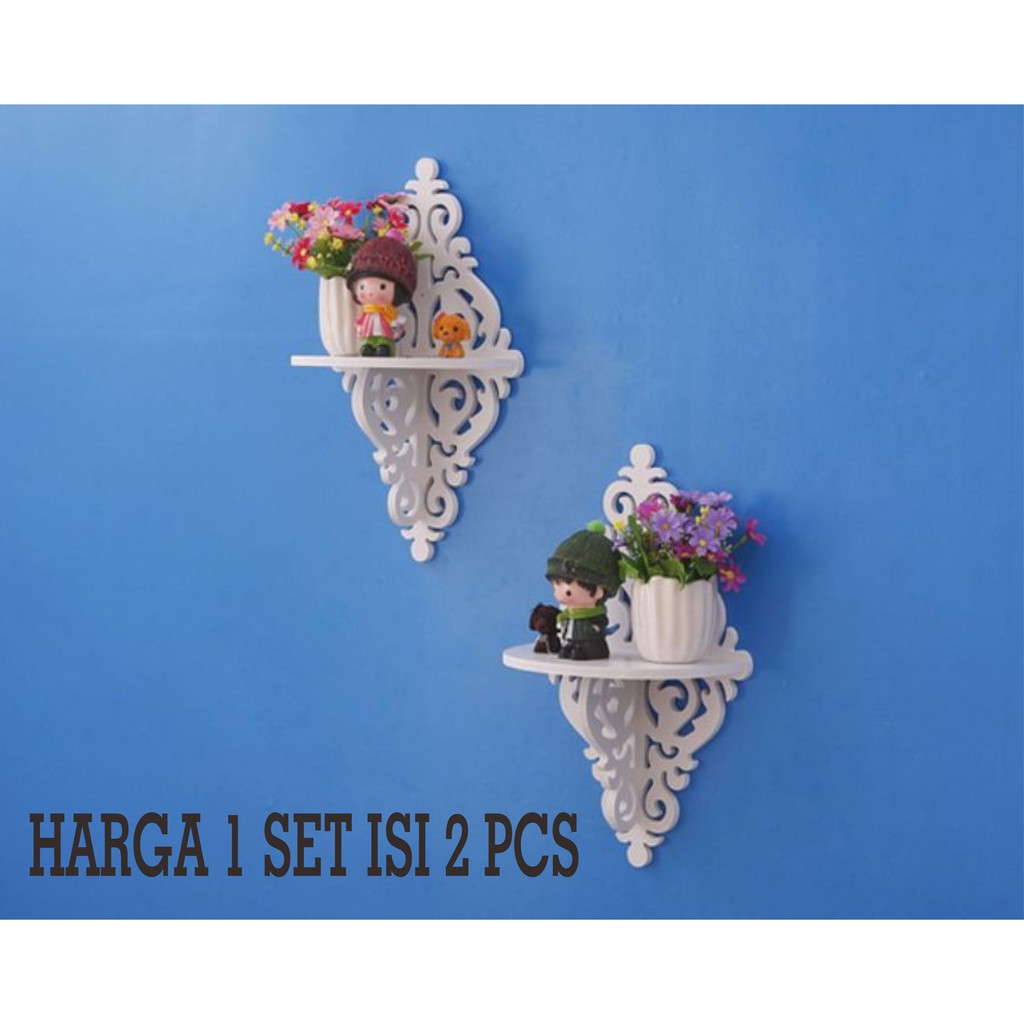 Decorative Rack rak Shabby chic vintage (1set isi 2) KECIL MB537