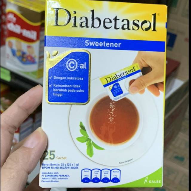 

Diabetasol sweetener gula Zero Calorie kalori rendah gula ( 25 sachets )