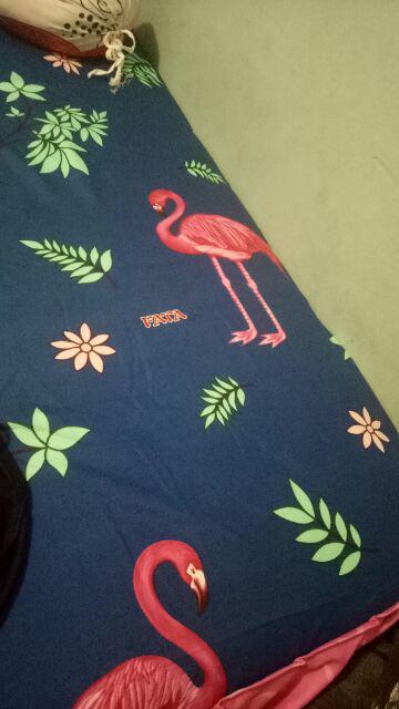 Fata - Sprei Sorong 2in1 Flamingo Navy Ukuran Single 120x200