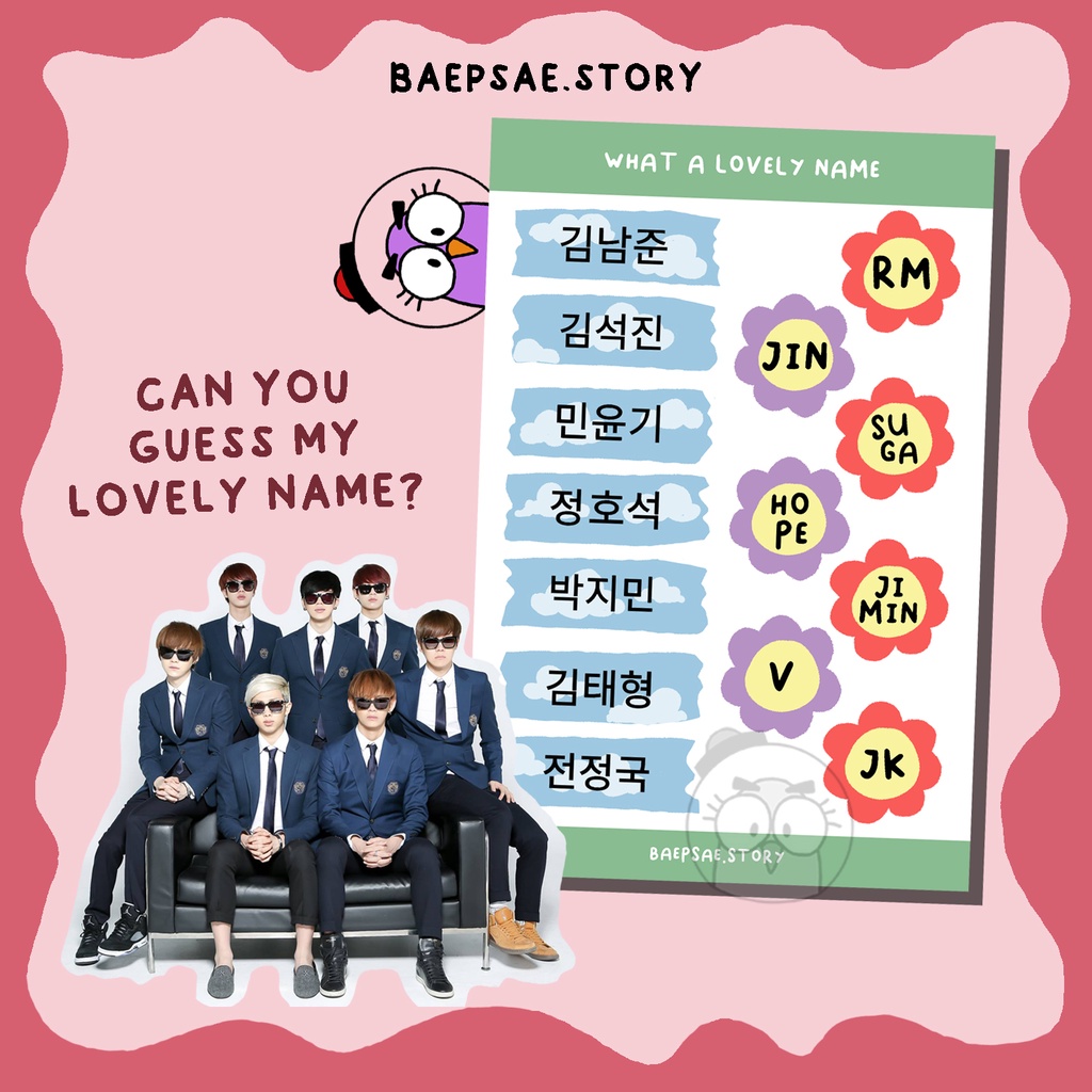 

Sticker Bangtan Lovely Name