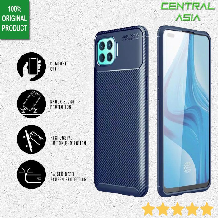 [Premium] Carbon Silikon Case Oppo Reno 4F - Reno4 F