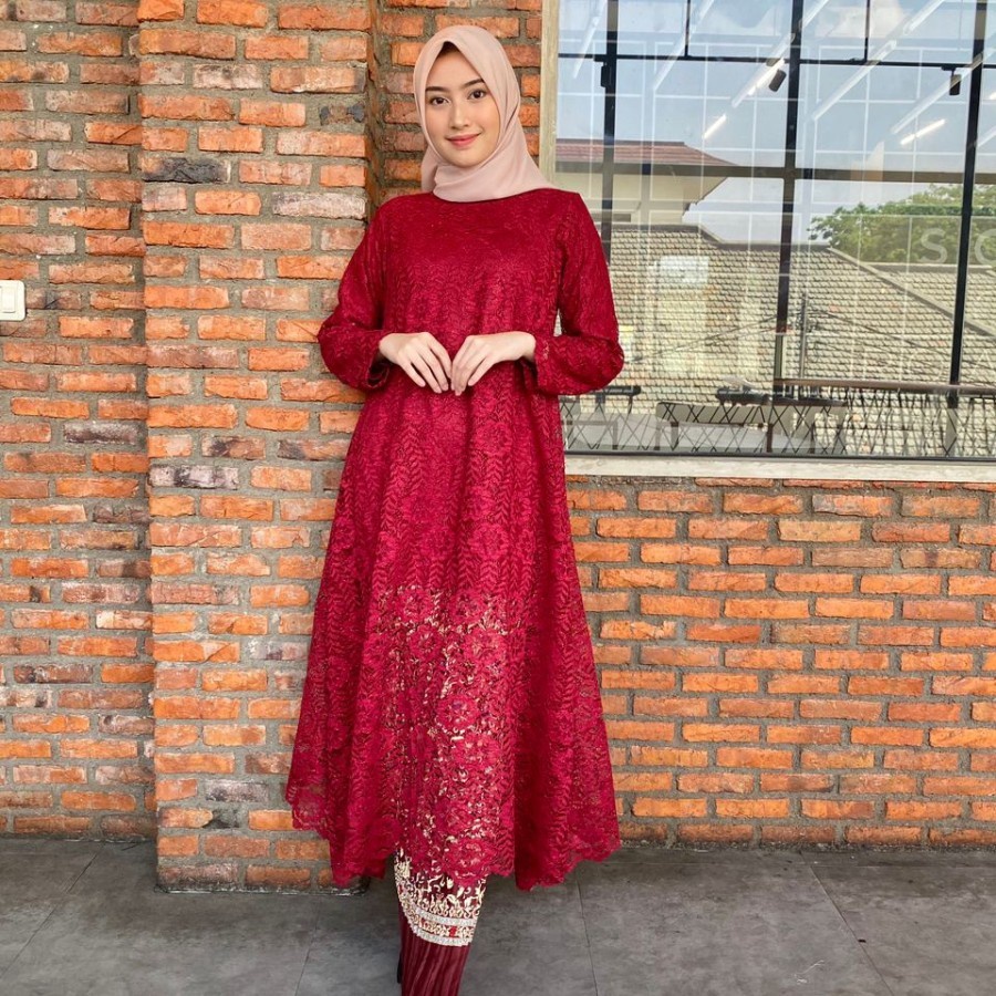 (DIJAMIN REALPICT) ATASAN KEBAYA BRUKAT TUNIK JUMBO/BROKAT MODERN/KEBAYA MUSLIM/KEBAYA KONDANGAN/KEB