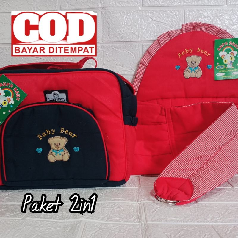 Paket gendongan Bayi topi bordel Dan tas Bayi MEDIUM