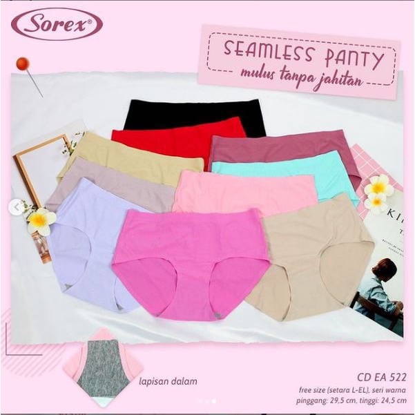 CD SEAMLESS &amp; SOFT SOREX EA 522 ch celana dalam ANTI NYEPLAK cewe Tanpa jahitan Pinggir