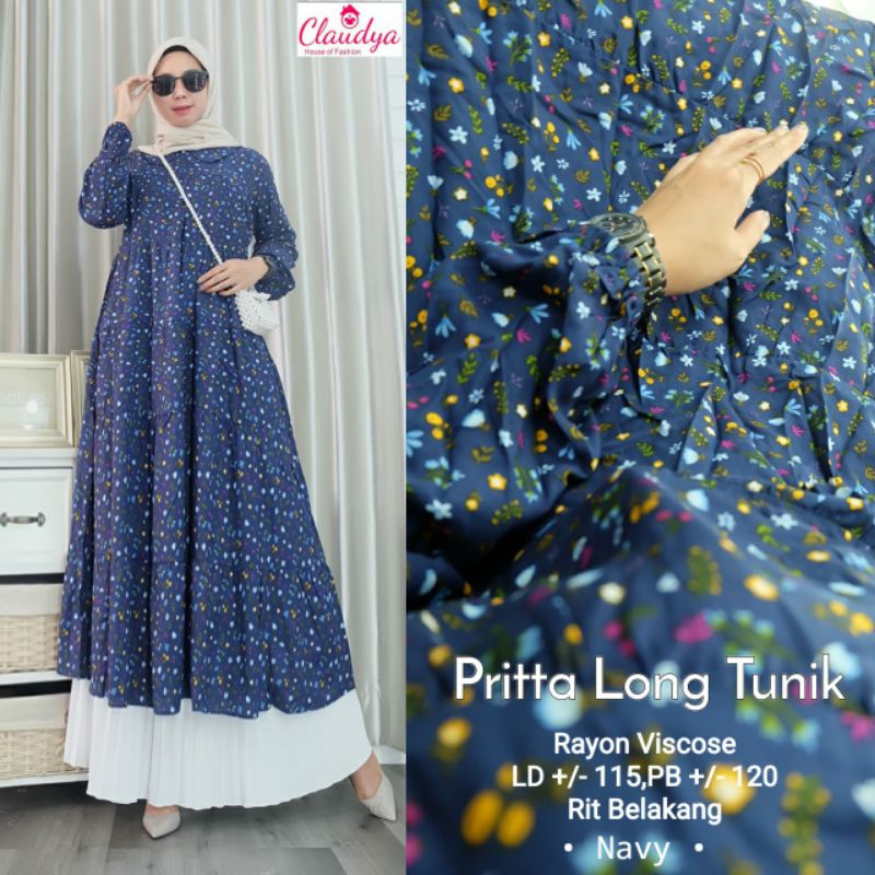 TERBARU PRITTALONG TUNIK LD 155 PB 120 BY CLAUDIYA