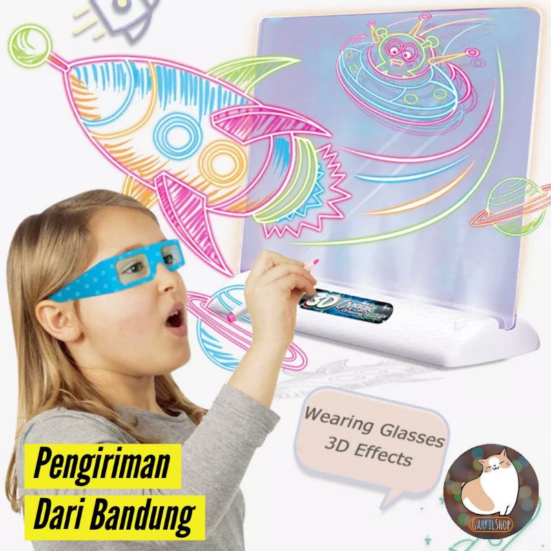 

Buku gambar ajaib magic drawing board 3D