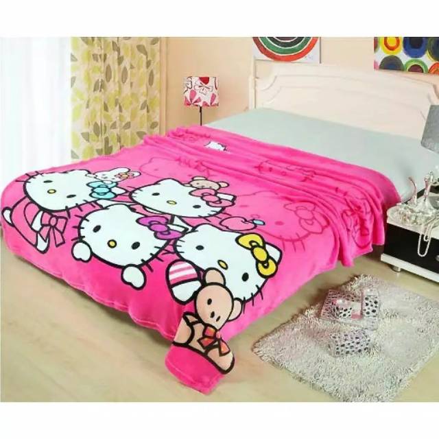Selimut Karakter Anak Panel Bulu Halus Free Tas Buat Selimut