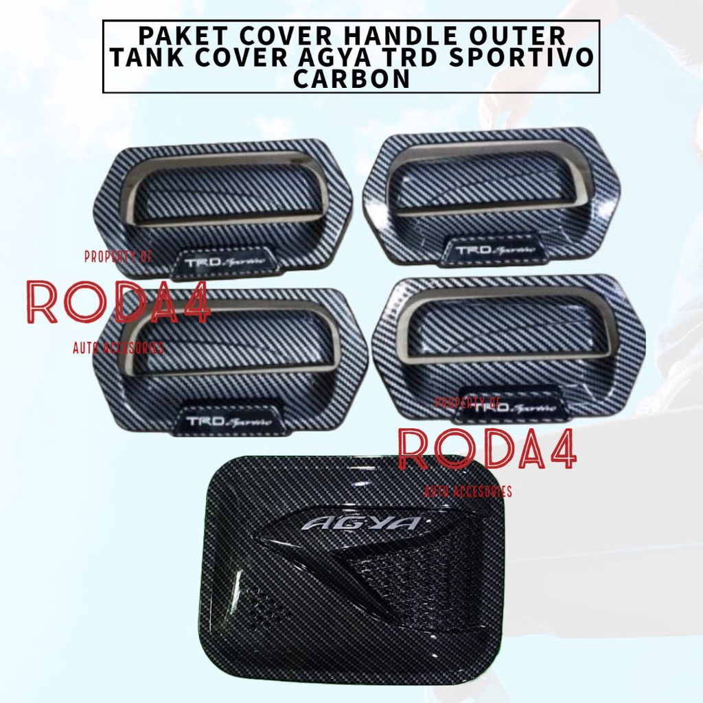 Paket Handle Outer Mangkok Tank Cover Mobil Agya Ayla Trd Sportivo 2022 2021 2020 2019 2018 2017 2016 2015 2014 Tutup Bensin Carbon Hitam