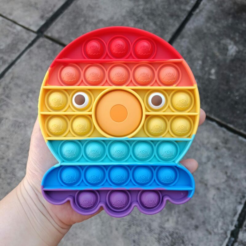 Mainan Viral Pop it Fidget Rainbow, Pop it viral, Mainan pop it, Fidget toys-octopus rainbow
