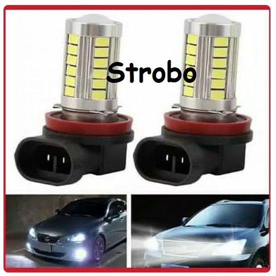 Bohlam Lampu Fog Lamp FOGLAMP H11 6000K LED 33  KEDIP FLASH BLITZ