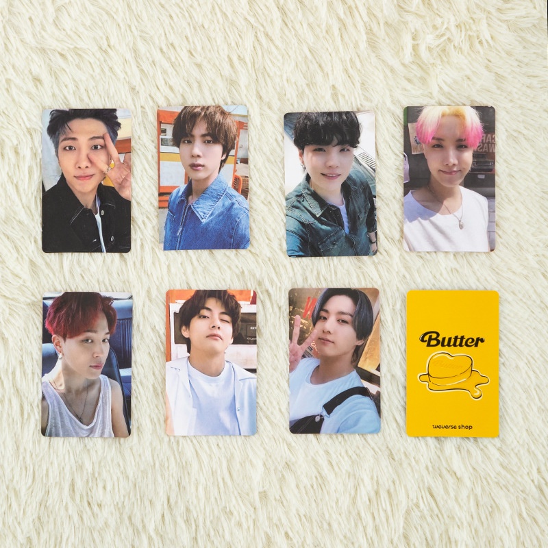 Kpop BTS Butter Album Krim Peaches Ver. Stiker Strip Kartu Foto Lipat Untuk Koleksi ARMY