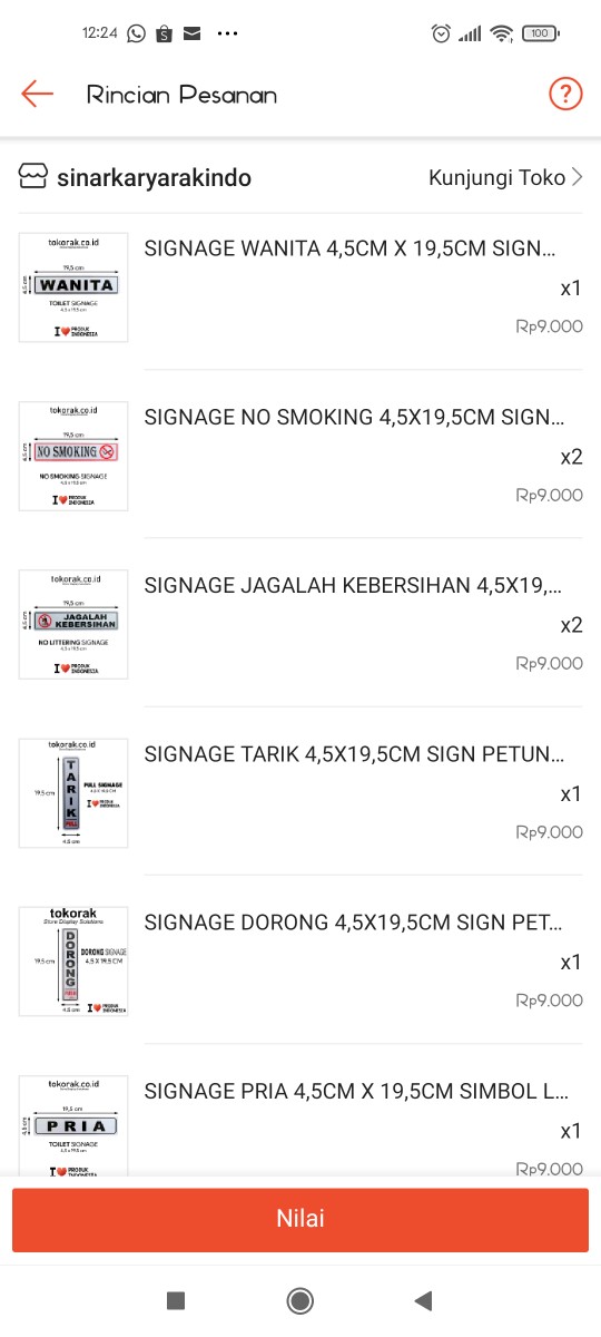 Signage Pria 4,5cm X 19,5cm Simbol Logo Peringatan