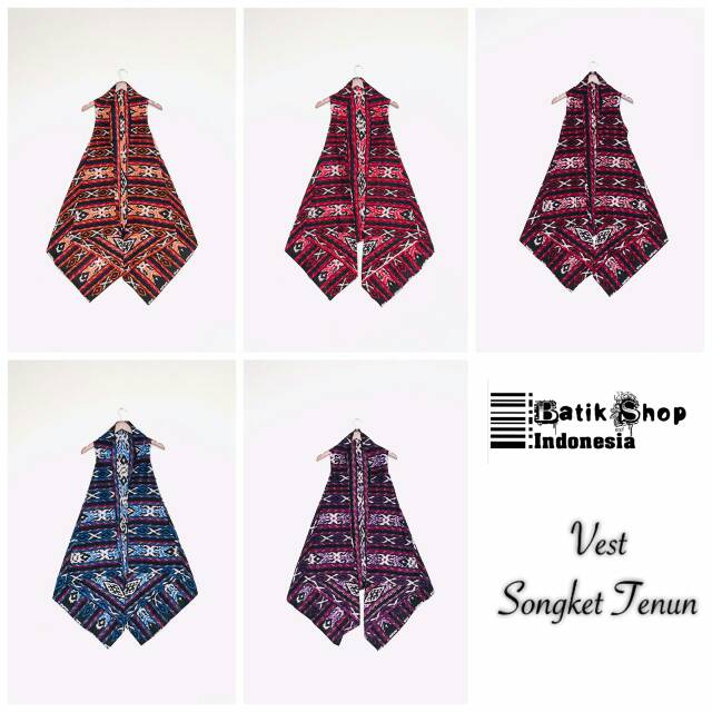 Vest Tenun Songket #2 Batik Klasik Modern Outerwear Kardigan Cardi Luaran Kerja Kantoran Kondangan