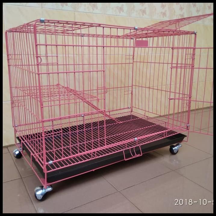 Kandang Kucing Lipat Tingkat Dengan Roda Ukuran 75