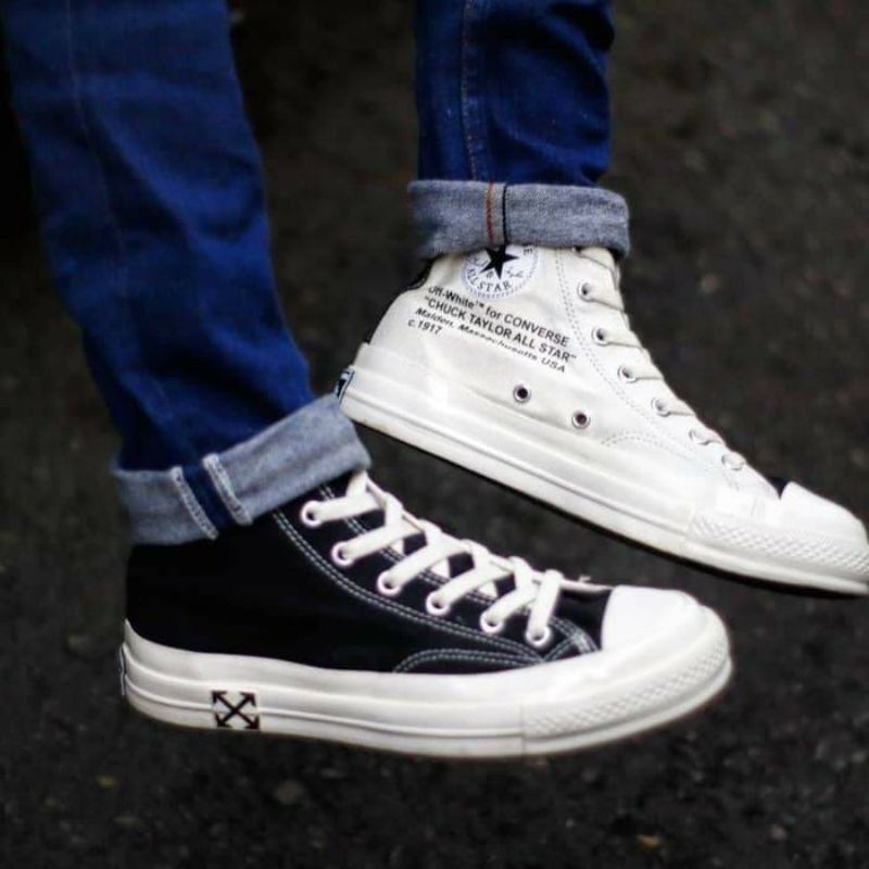 sepatu converse 70s x off white hi two tone black white sepatu converse original