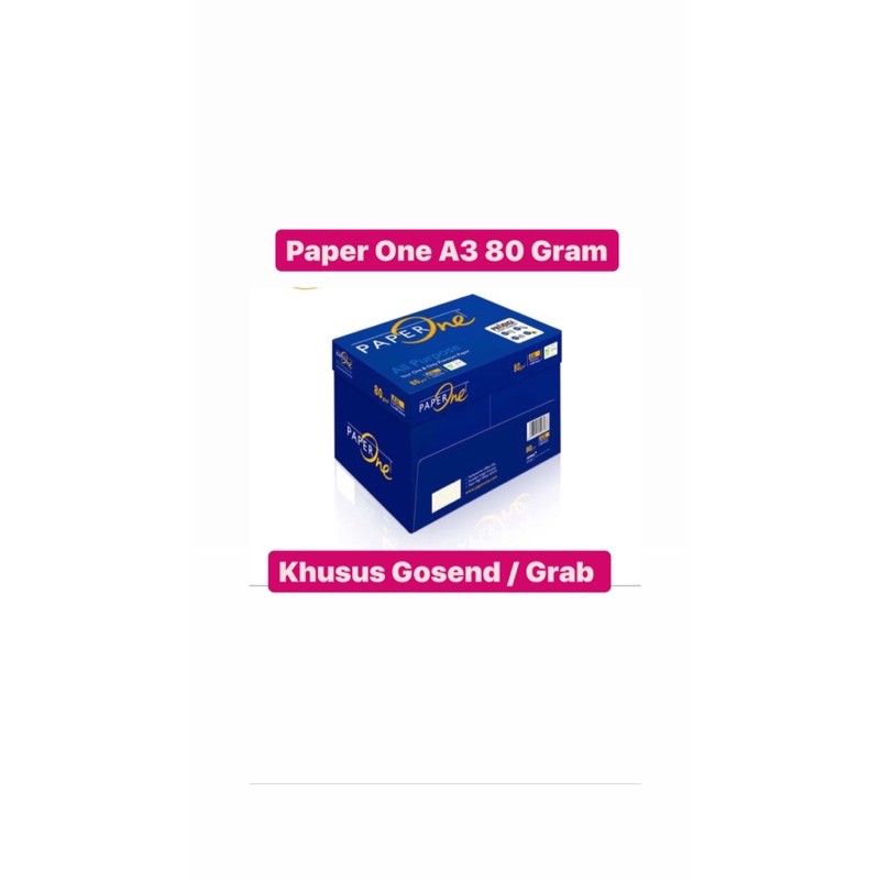 

PAPER ONE A3 80 GRAM FOTOCOPY PAPER MURAH /PRINT PAPER HVS KHUSUS GOSEND GRAB MAX : 2 BOX