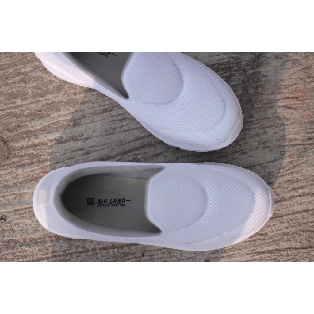 SEPATU SLIP ON CEWEK FULL PUTIH SEPATU SANTAI SEPATU BAHAN LENTUR