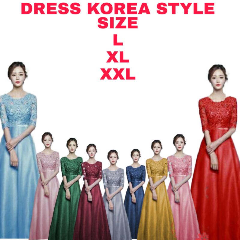 LONG DRESS BRUKAT PESTA/ DRESS ANKO M L XL XXL/ DRESS BRUKAT JUMBO / DRESS XXXL BRUKAT /DRESS NATAL 